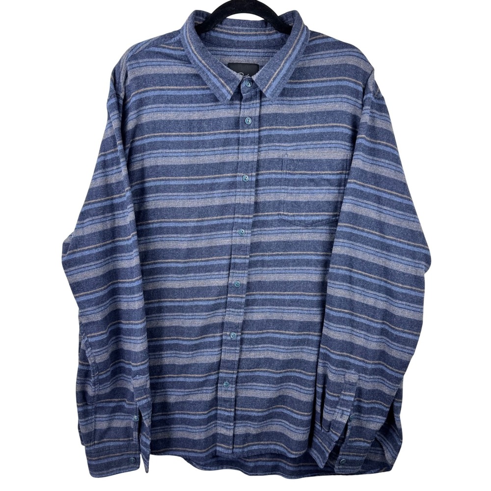 Rails Flannel Button‎ Up Shirt Mens XXL Blue Striped Long Sleeve Pocket Grunge